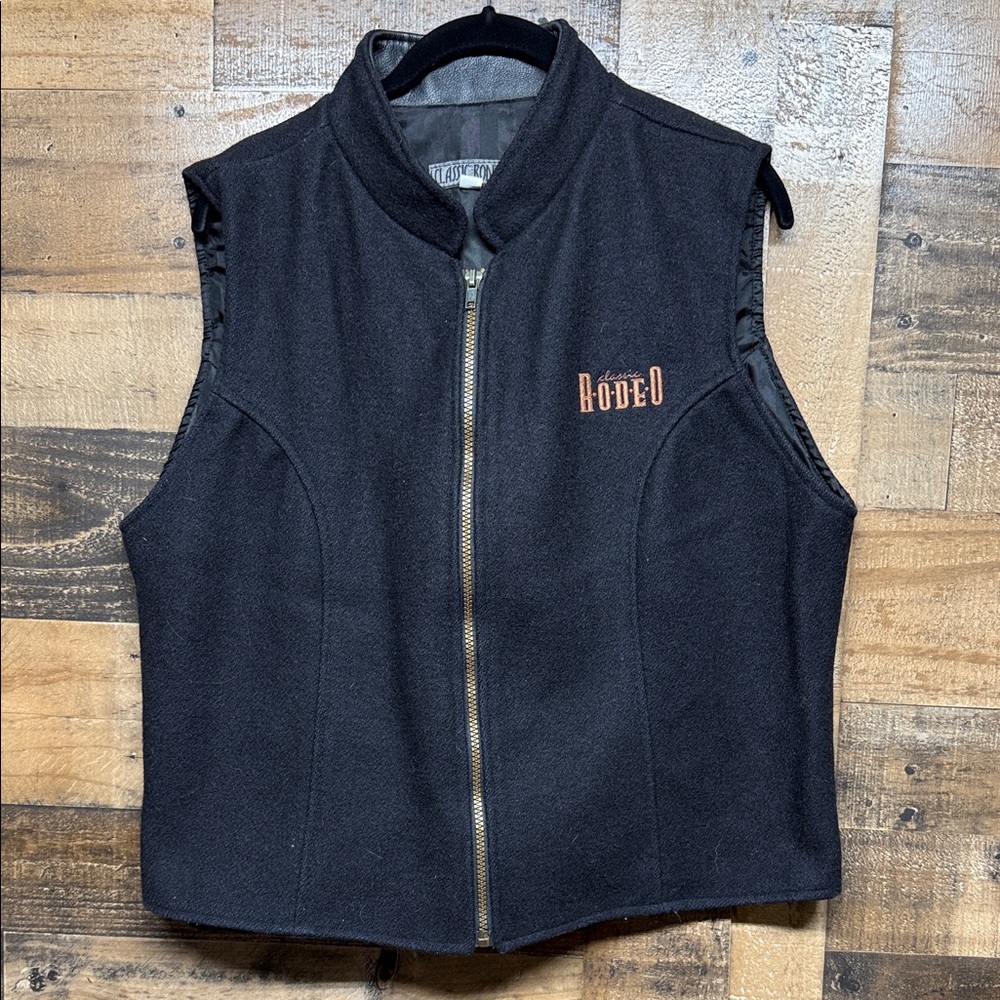 Vintage CLASSIC RODEO Equestrian WOOL blend VEST Made in Canada Women's Sz Large